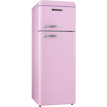 Schneider SDD208V2SP roze retro koelkast
