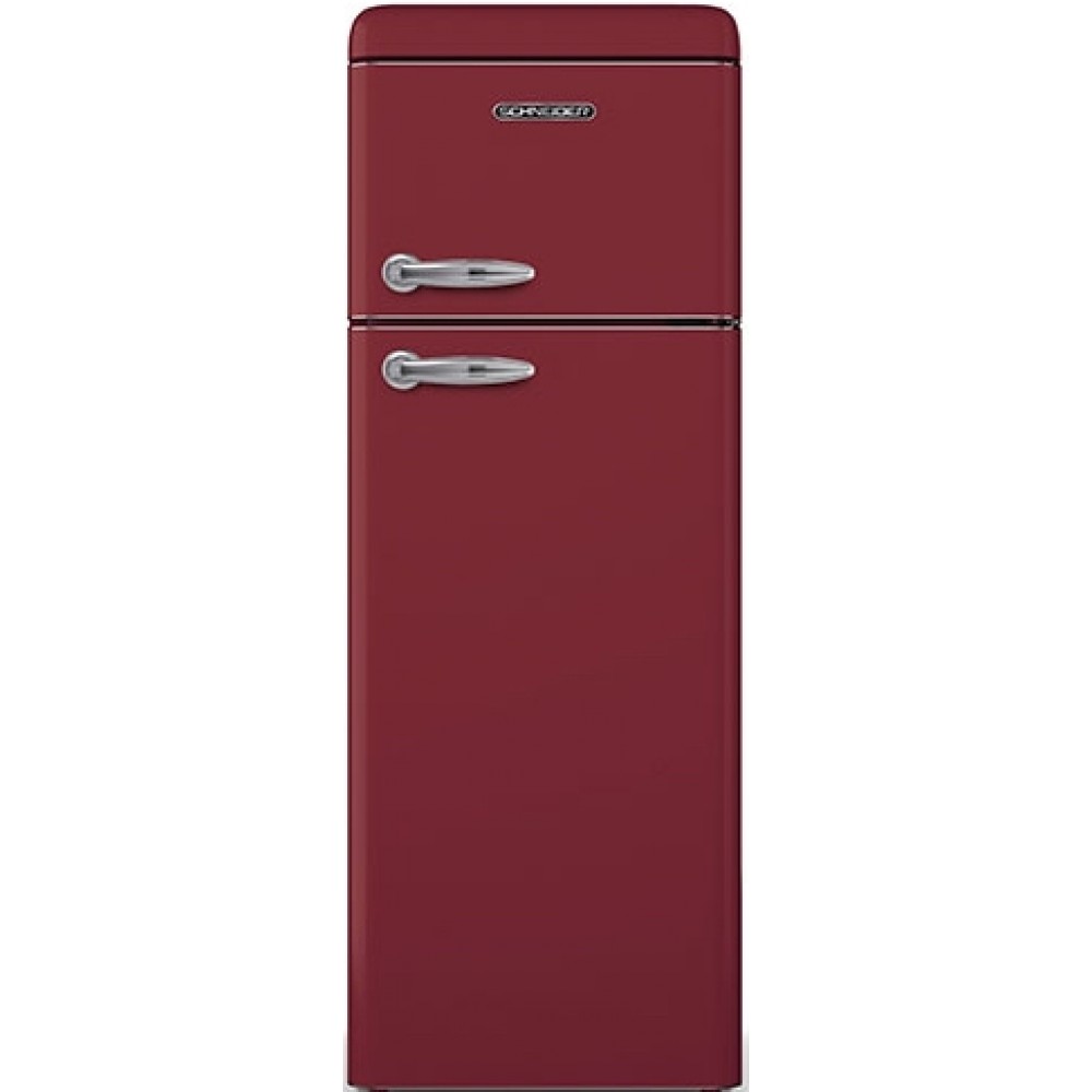 Schneider SDD 208 V2 R mat bordeaux rood retro koelkast