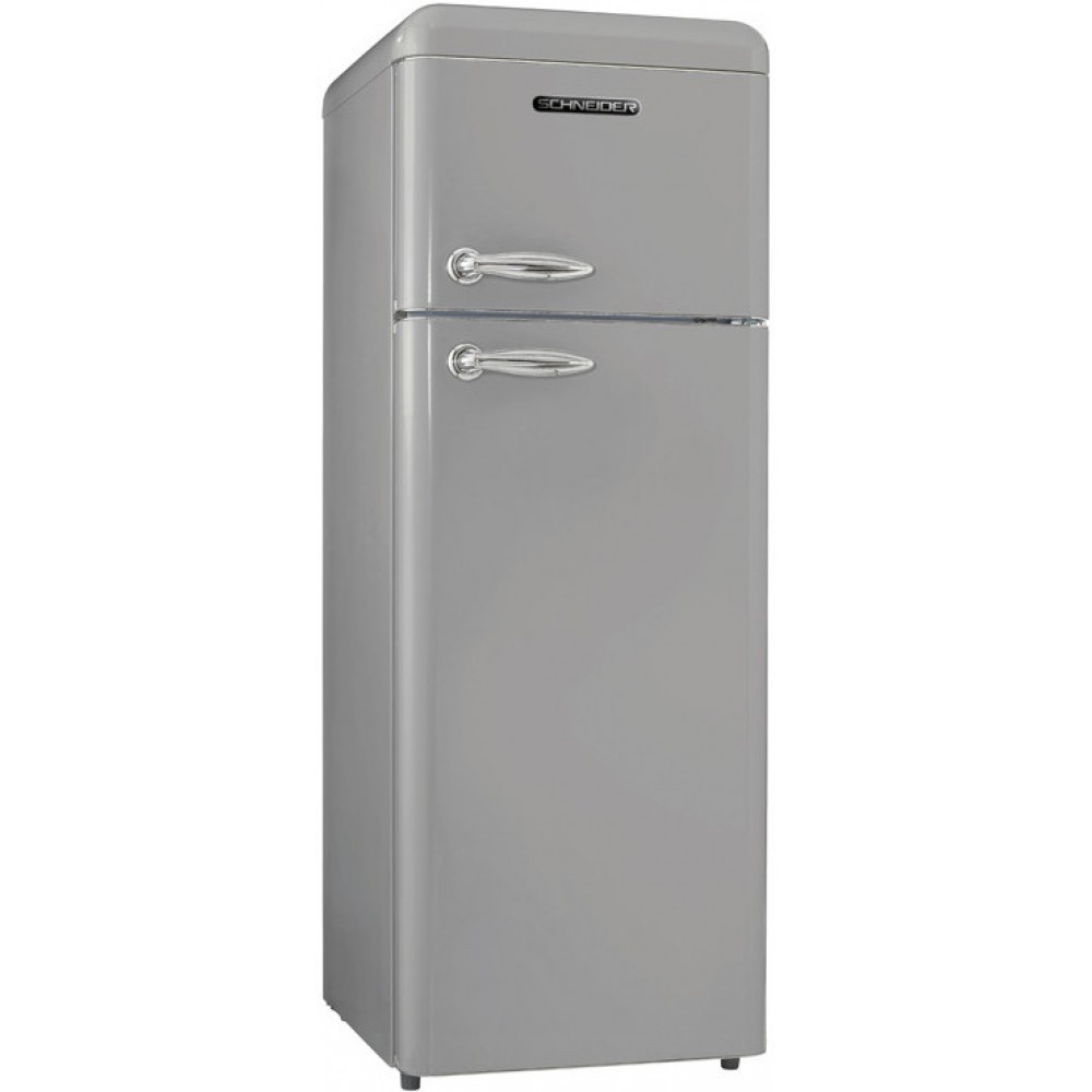 Schneider SDD 208 V2 SGR grijze retro koelkast