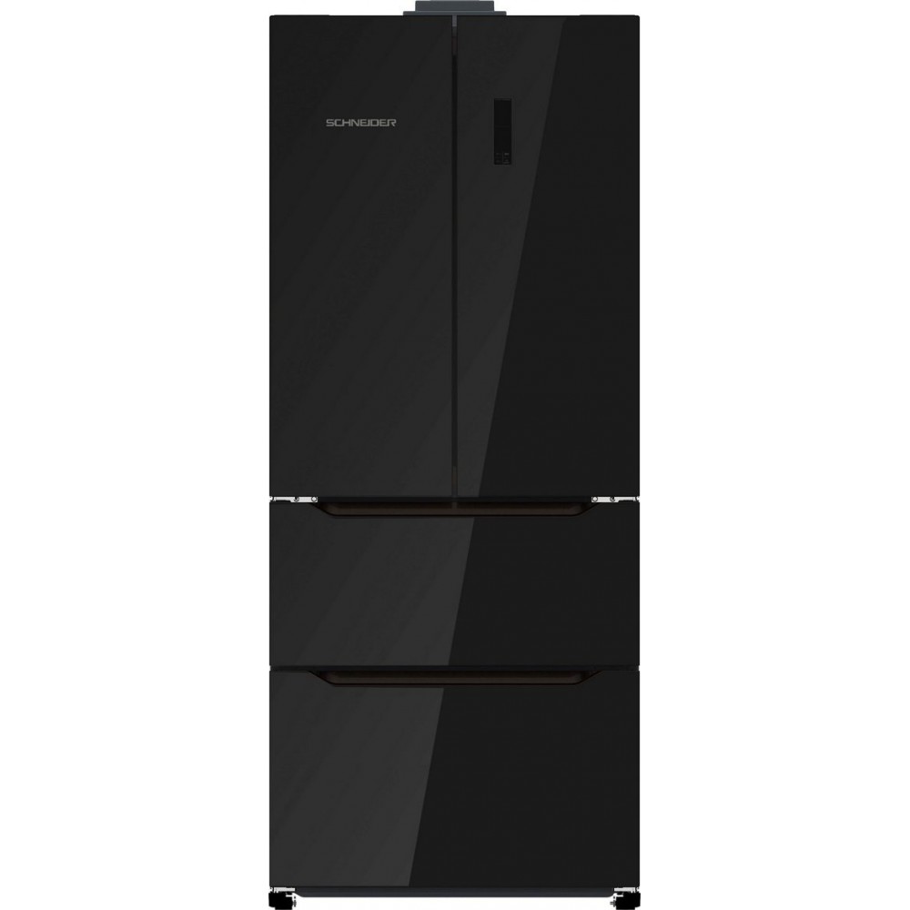 Schneider SFD410 A++ NF Black Glass Amerikaanse koelkast