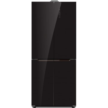 Schneider SCD400 A++ NF Black Glass Amerikaanse koelkast