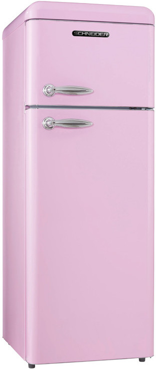 Schneider SDD208V2SP roze retro koelkast